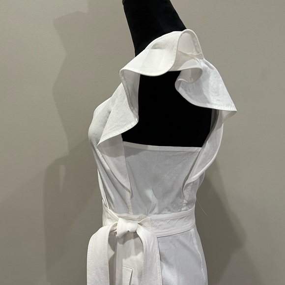 A.L.C. Wrap Flutter Sleeve Dress in White | Size 10 - Picture 7 of 9
